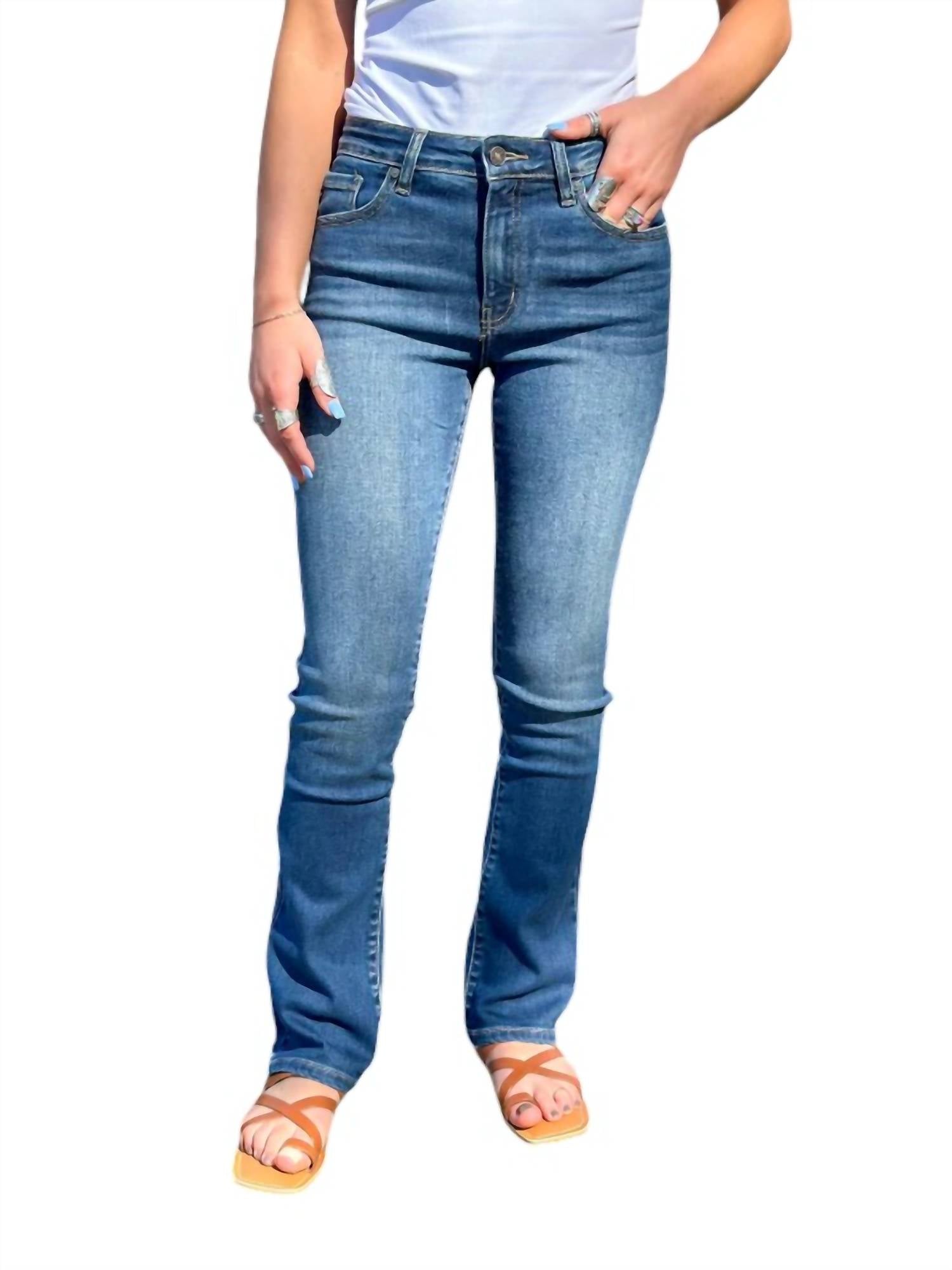 

Джинсы Bootcut с высокой посадкой, средней степени очистки KanCan, цвет medium rinse