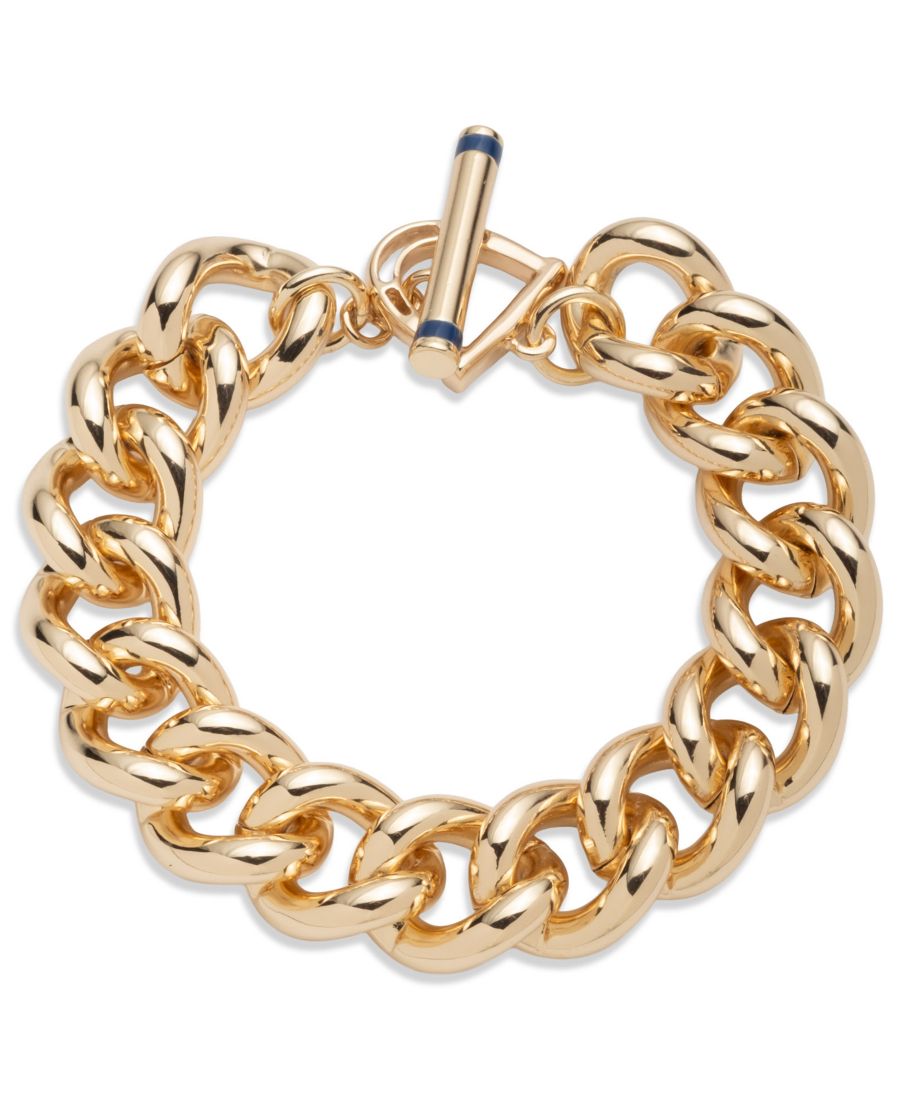 

Браслет с застежкой-карабином, золотистого цвета, темно-синего цвета Lauren Ralph Lauren, Gold