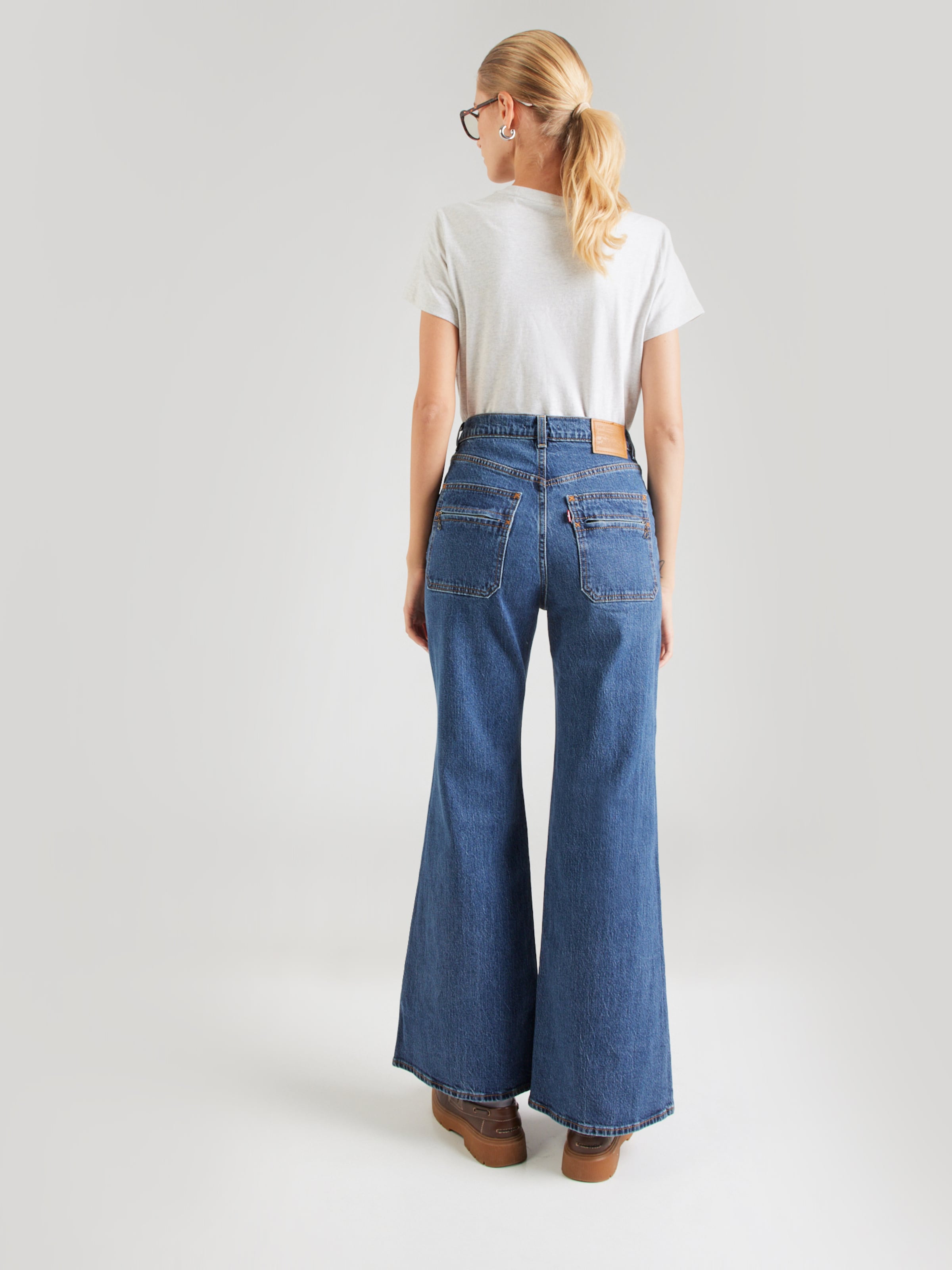 LEVI'S  Синие джинсы с расклешенным низом 'Ribcage Bell' — фото 4