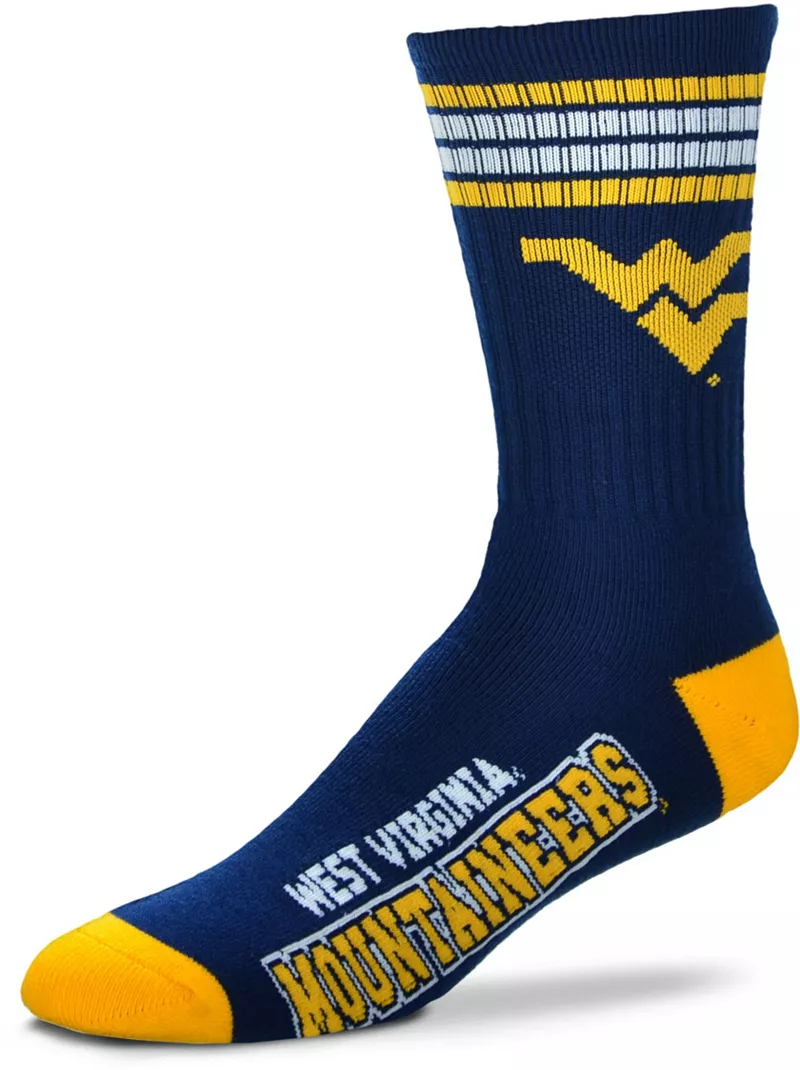 

Носки Deuce Crew с 4 полосками для босых ног West Virginia Mountaineers For Bare Feet