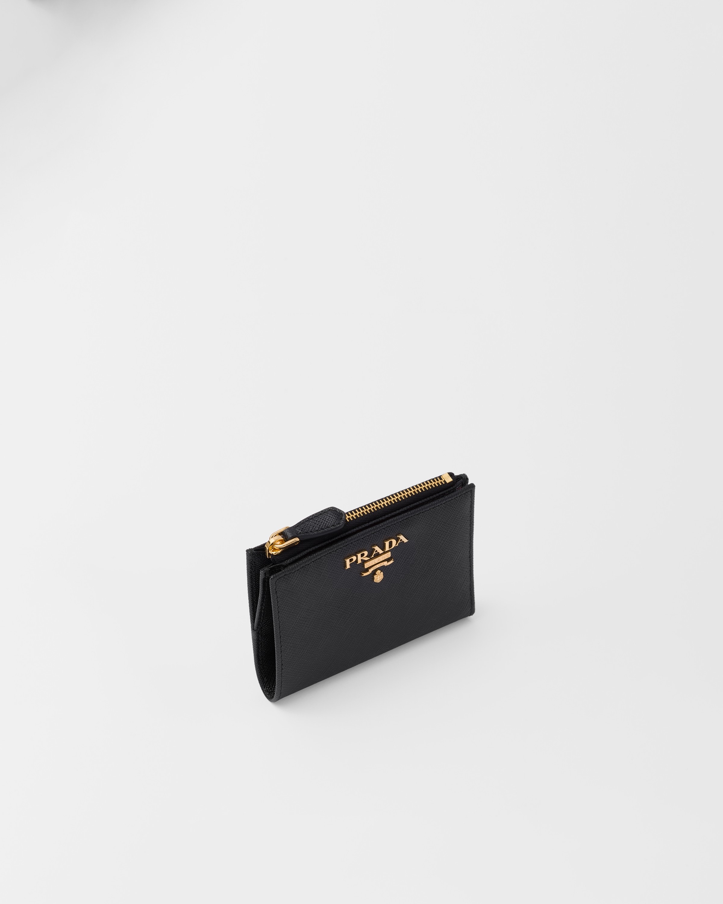 Маленький кошелек из сафьяновой кожи Prada, черный/гибискус — фото 2