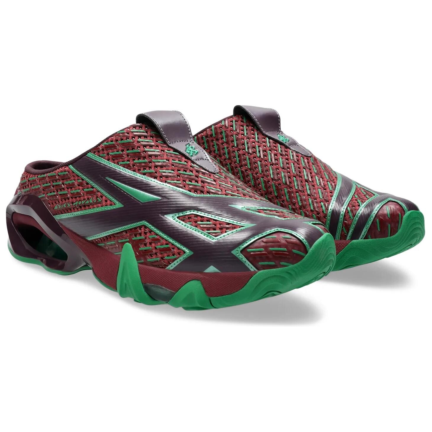 Кроссовки мужские Kiko Kostadinov X GEL-Quantum с низким верхом бордового цвета зеленого цвета Asics — фото 4