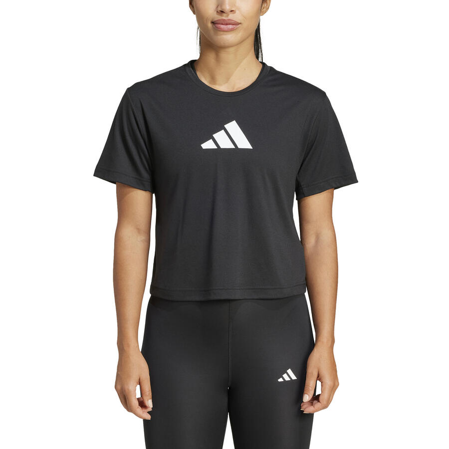 Женская футболка ADIDAS - черная с логотипом — фото 4