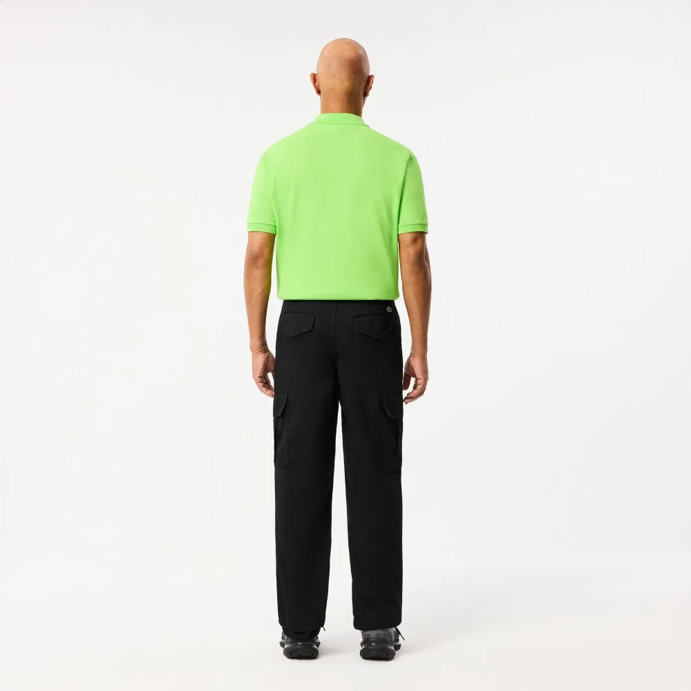Мужские чёрные брюки карго прямого кроя от Lacoste — фото 3
