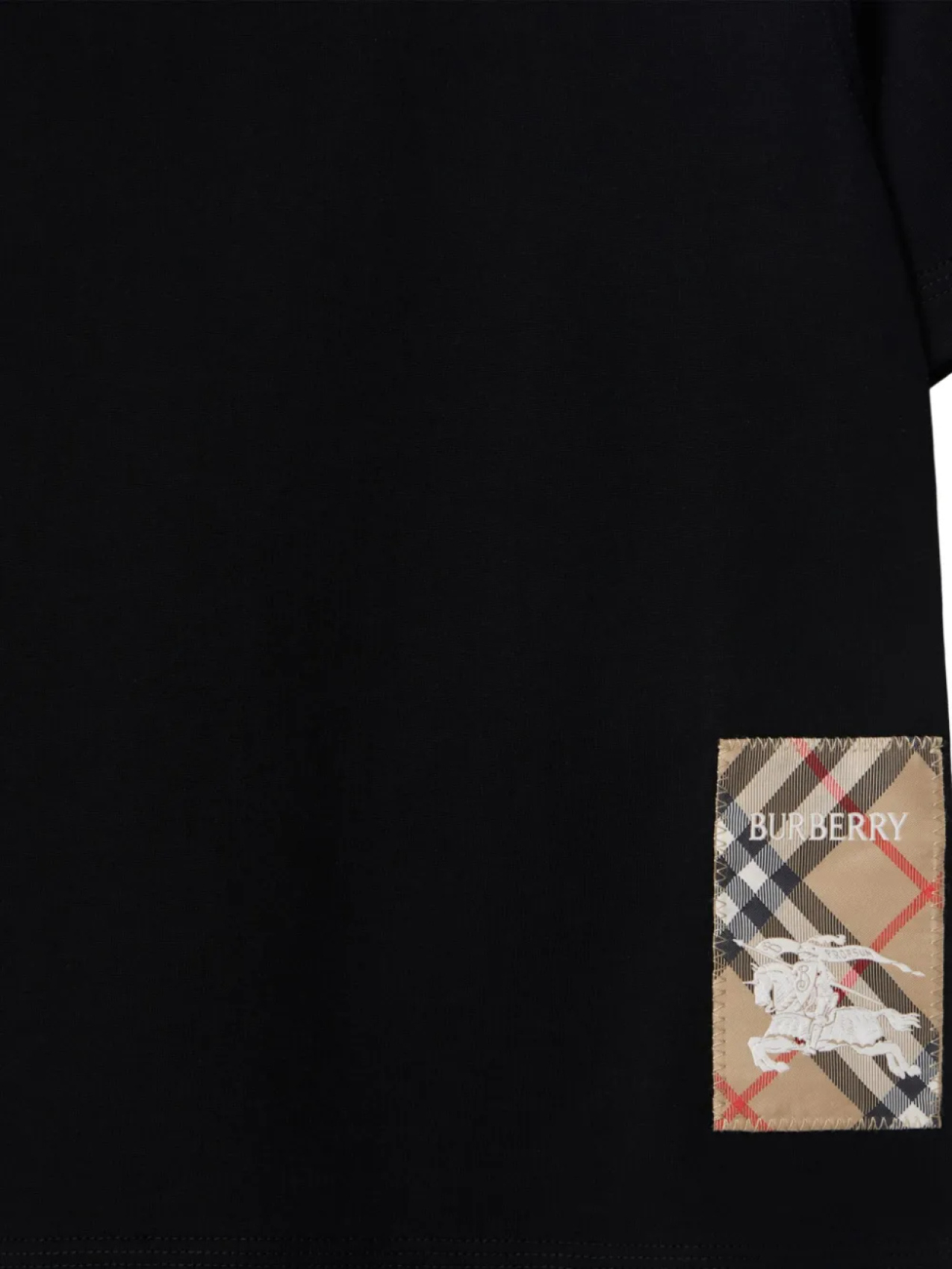 Burberry Kids футболка с нашивкой в клетку, черный — фото 3