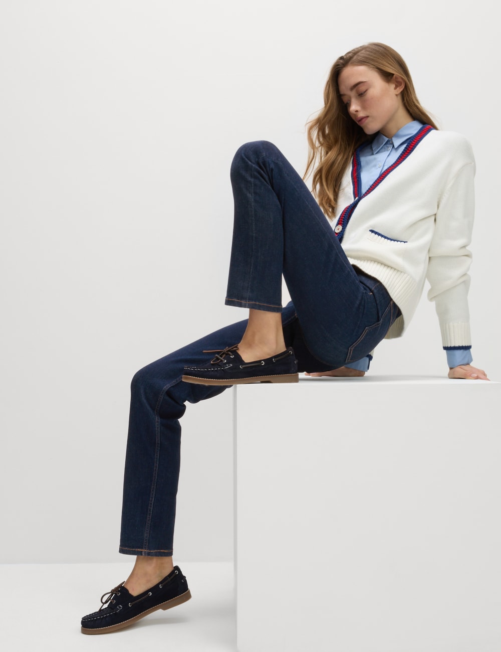 

Джинсы Sienna Supersoft с высокой талией Marks & Spencer, цвет Indigo mix
