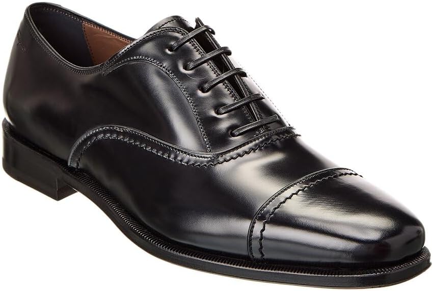 

Мужские черные туфли-оксфорды Salvatore Ferragamo из натуральной кожи SEUL (EE/широкие) с закрытым мыском и прошитой подошвой