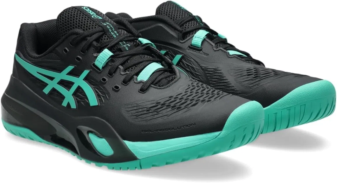 Кроссовки для тенниса ASICS Gel-Resolution X, Black/Aurora Green — фото 2
