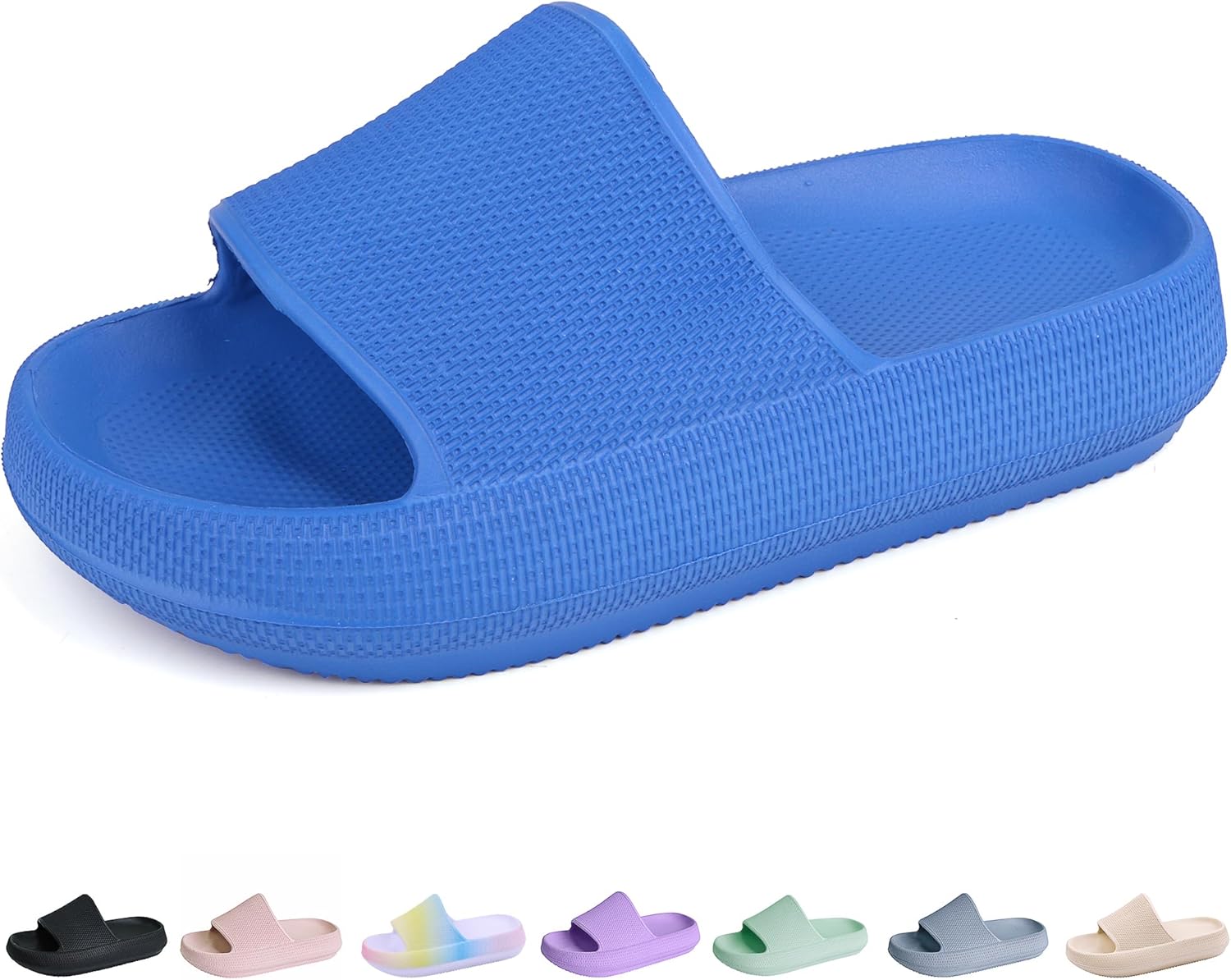 

Шлепанцы для душа и бассейна, мальчики и девочки, удобные тапочки с толстой подошвой Youecci, синий