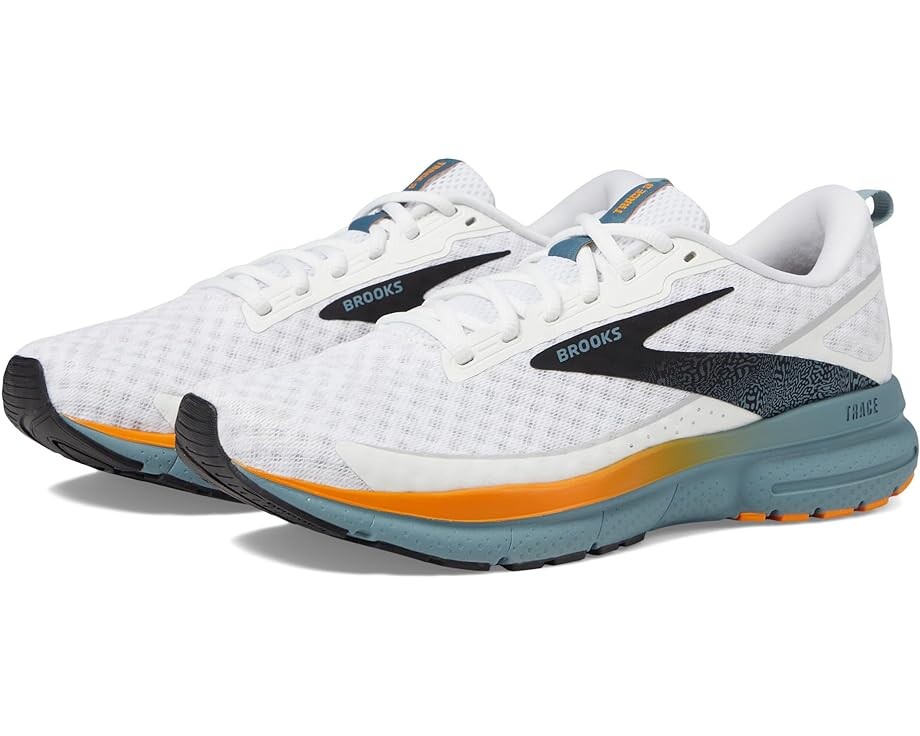 

Кроссовки Brooks Trace 3, цвет White/Orange/Goblin Blue
