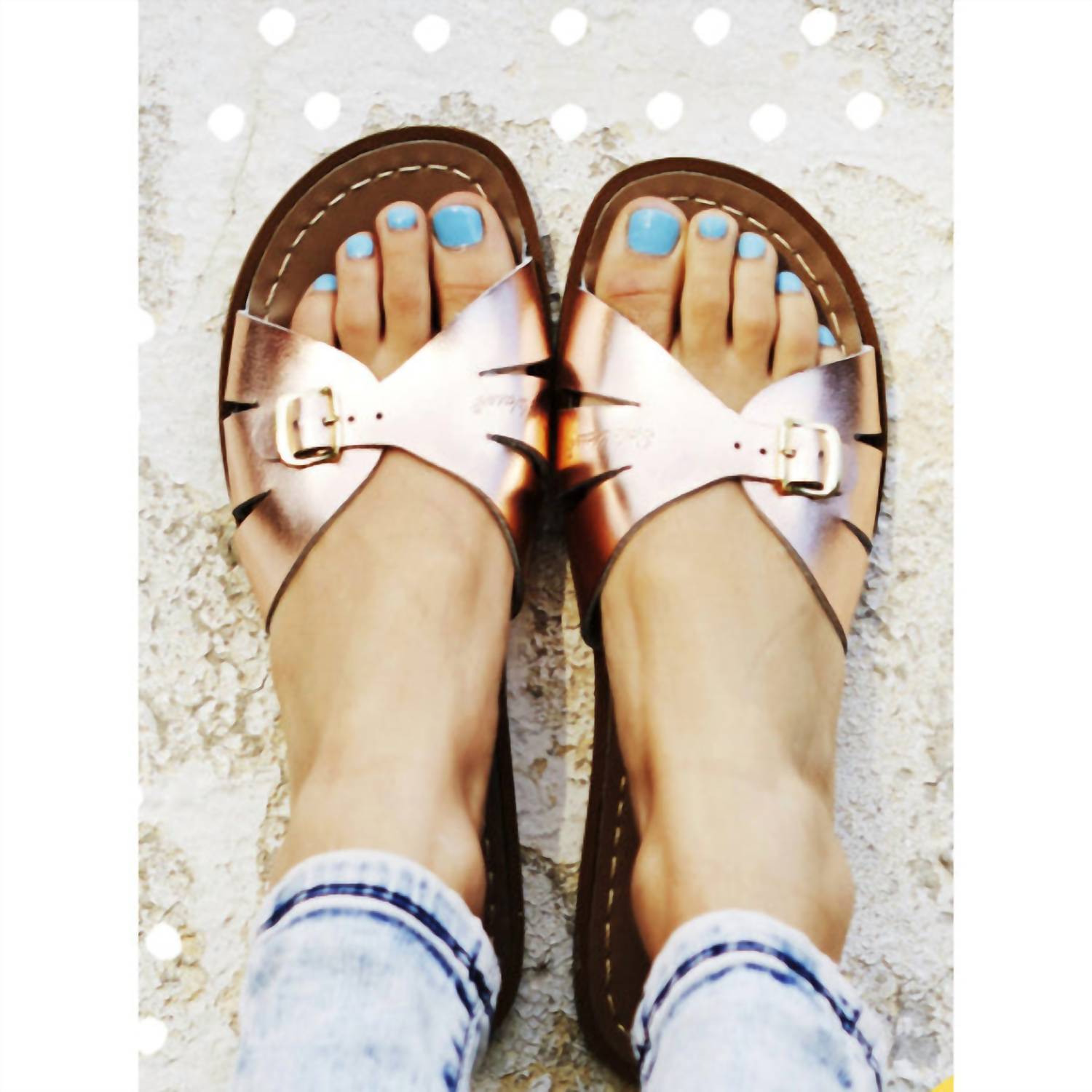 Женские классические шлепанцы в розовом золоте Salt Water Sandals — фото 3