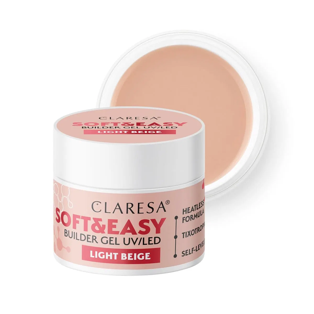 Гель для наращивания ногтей «Soft & Easy Light Beige» 90 г от Claresa Claresa