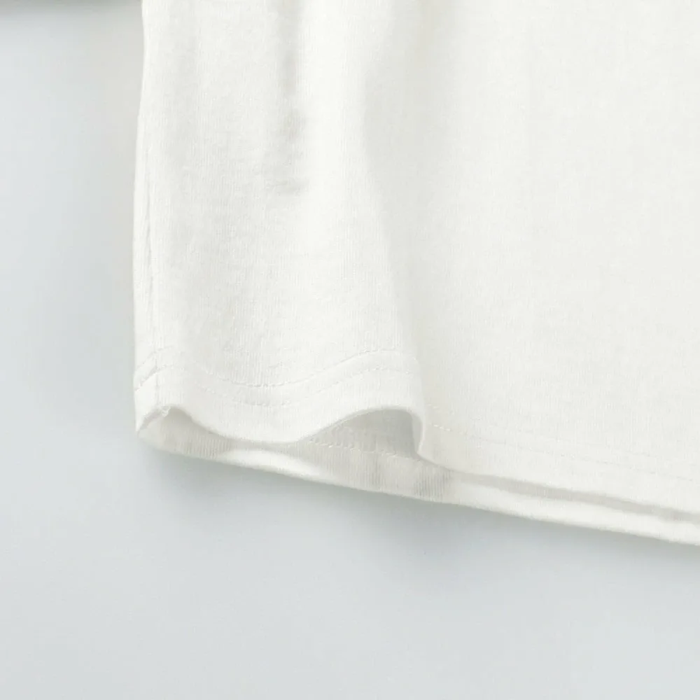Свободная однотонная футболка с длинными рукавами Branshes, off white — фото 4