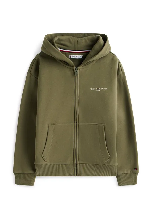 Толстовка на молнии из флиса с начесом и капюшоном Tommy Hilfiger, Battle Green — фото 3
