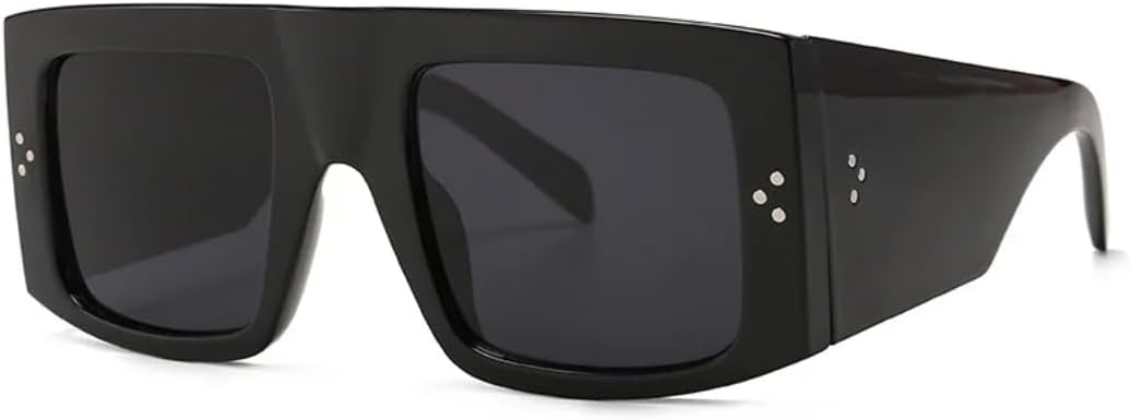 

Роскошные солнцезащитные очки большого размера для женщин в винтажном стиле с заклепками, крупной оправой, градиентной защитой от УФ-излучения UV400 (черные) TVTBBVV, Black Black