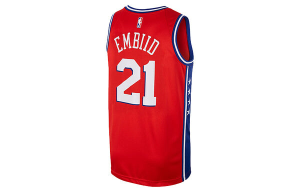Футболка джерси баскетбольный жилет sw fan edition philadelphia 76 21 limited red Nike, красный — фото 2