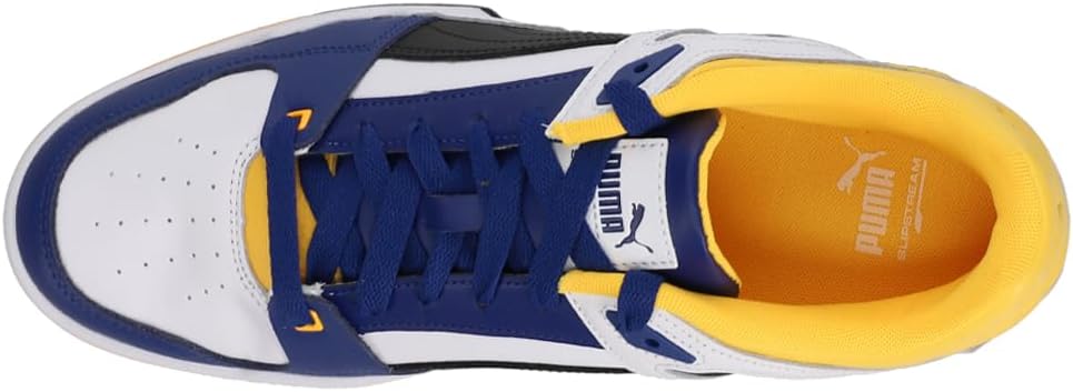 Мужские кроссовки PUMA Slipstream из кожи на шнуровке, повседневные - синие, белые, желтые — фото 4