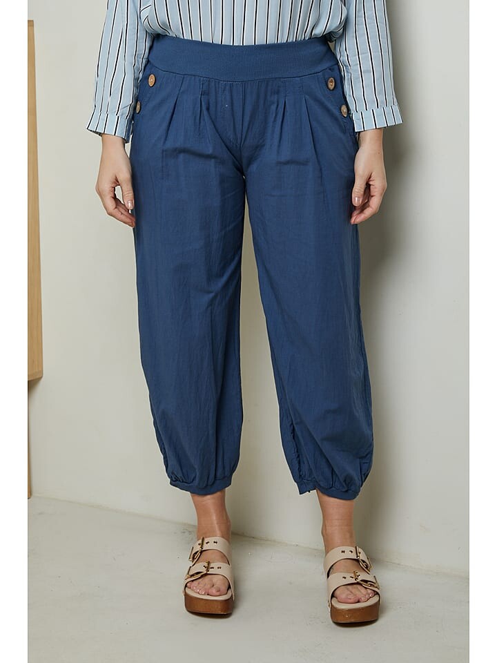 

Тканевые брюки Curvy Lady, темно-синий