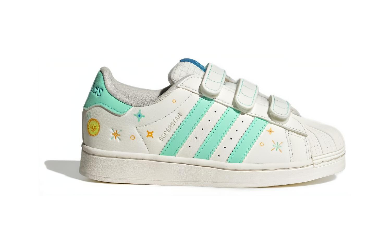 Детские кроссовки для скейтбординга adidas originals Superstar Series PS, White/Green — фото 4