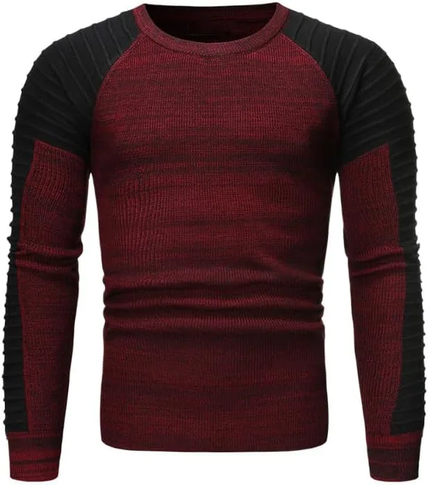 

Мужской свитер с круглым вырезом и длинными рукавами