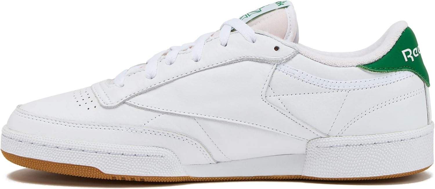 Мужские винтажные теннисные кроссовки Reebok Club C 85, белый/зеленый/коричневый — фото 3