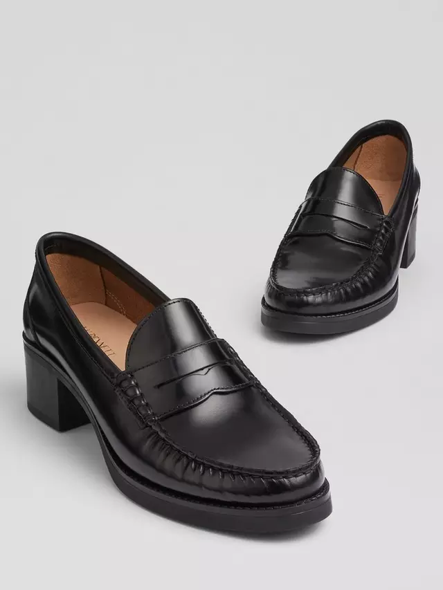 Лоферы L.K.Bennett Manon Leather Heeled, черный — фото 4