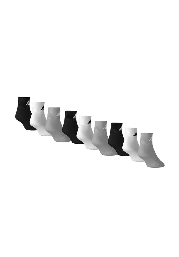 Унисекс тонкие легкие спортивные носки до щиколотки, упаковка из 9 пар. Adidas Performance, Grey White Black — фото 2