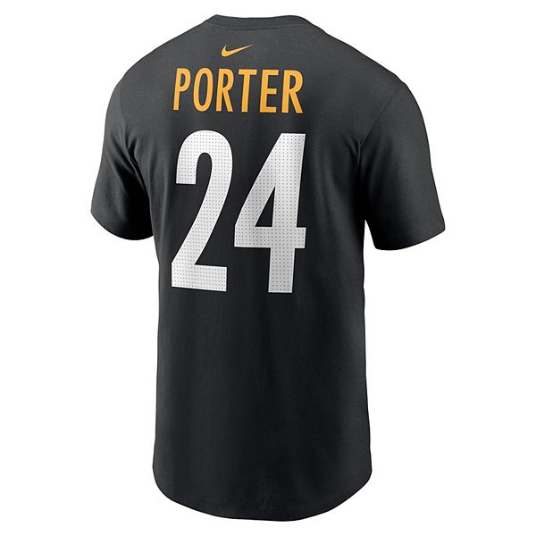 Футболка с именем и номером игрока Joey Porter Jr Pittsburgh Steelers NFL Draft 2023 черная Nike — фото 4