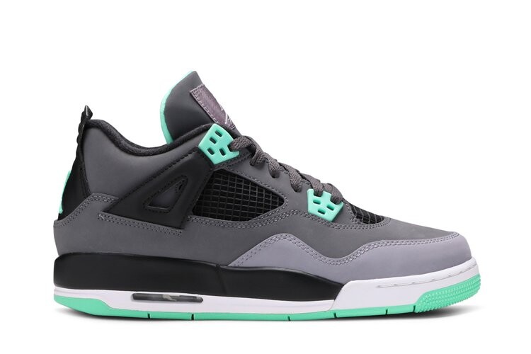 

Кроссовки Air Jordan 4 Retro GS 'Green Glow', серый