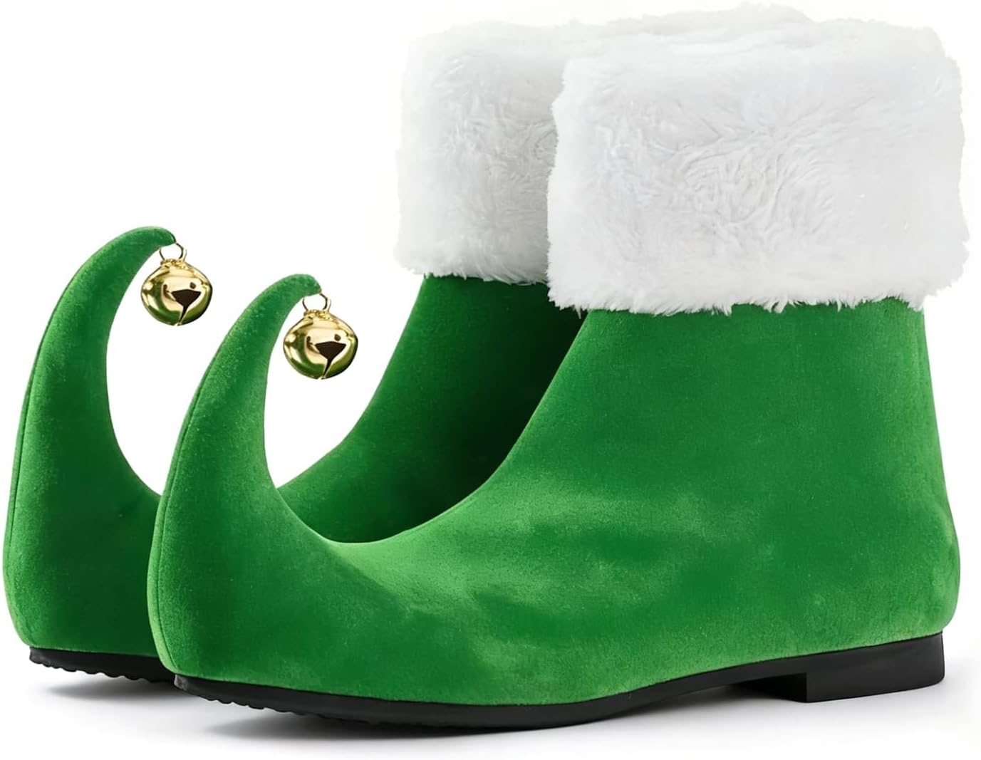 

Женские рождественские сапоги эльфа с загнутым носком и бубенцами, праздничные красные бархатные обувь для вечеринки и косплея (мужские/женские) Nownin