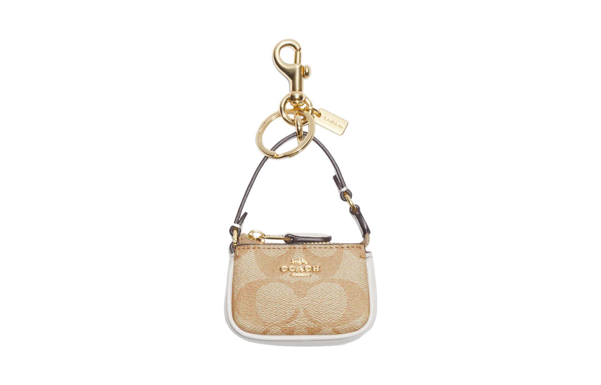 

COACH Мини-сумка из лакированного полотна с тесьмой из телячьей кожи