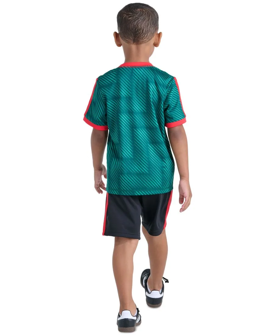 Детский комплект из футболки и шорт с принтом (2T-7), размер 2T Adidas, зеленый/черный — фото 4