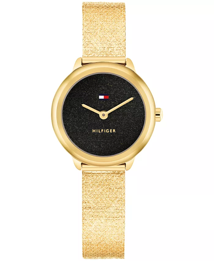 

Женские часы Quartz с золотистым браслетом из нержавеющей стали, 26 мм Tommy Hilfiger