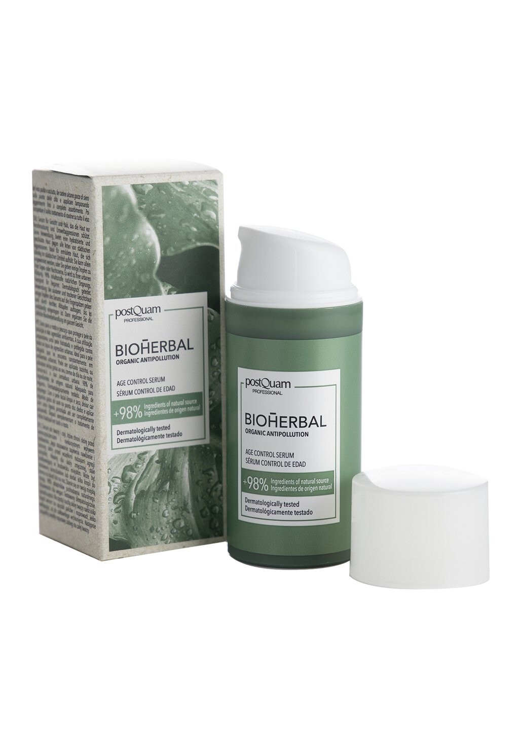 

Сыворотка Postquam Skin Care Serum Bioherbal 30Ml PostQuam, цвет white and green