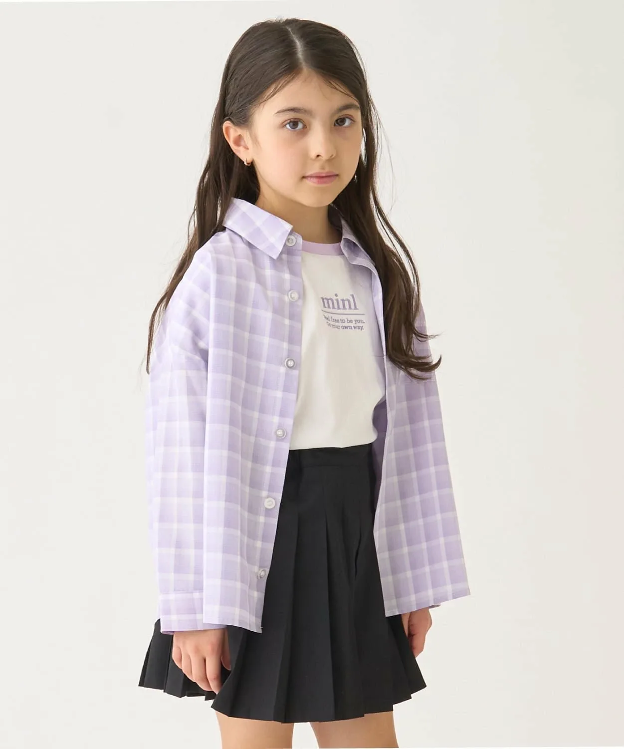 Рубашка в клетку с длинными рукавами MINIMAL, Lavender