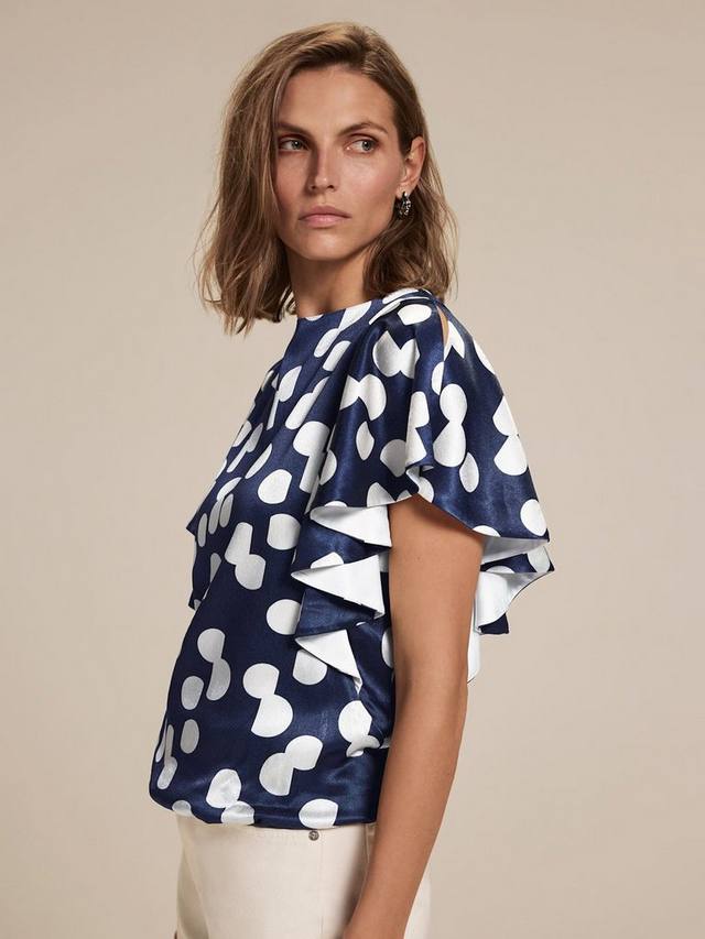 

Кроп-топ в горошек Mint Velvet, Navy/White