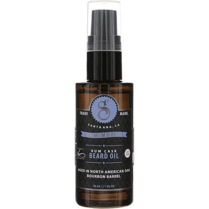 Premium Blends Beard Oil Несмываемый кондиционер для смягчения волос, увлажнения кожи, устранения перхоти, здорового роста, ароматизатор с ромовой бочкой, 1 жидкая унция Suavecito — фото 2