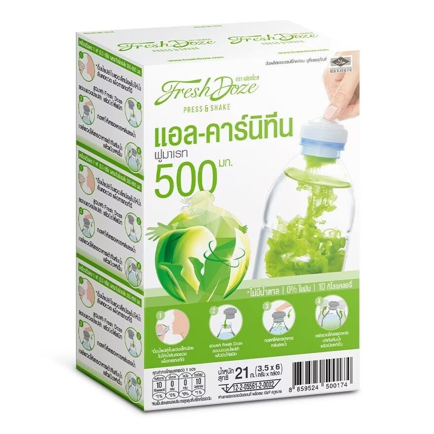 

Fresh Doze Press Shake L-карнитина фумарат 500 мг. Яблочный ароматизатор 21г. 6шт, Green