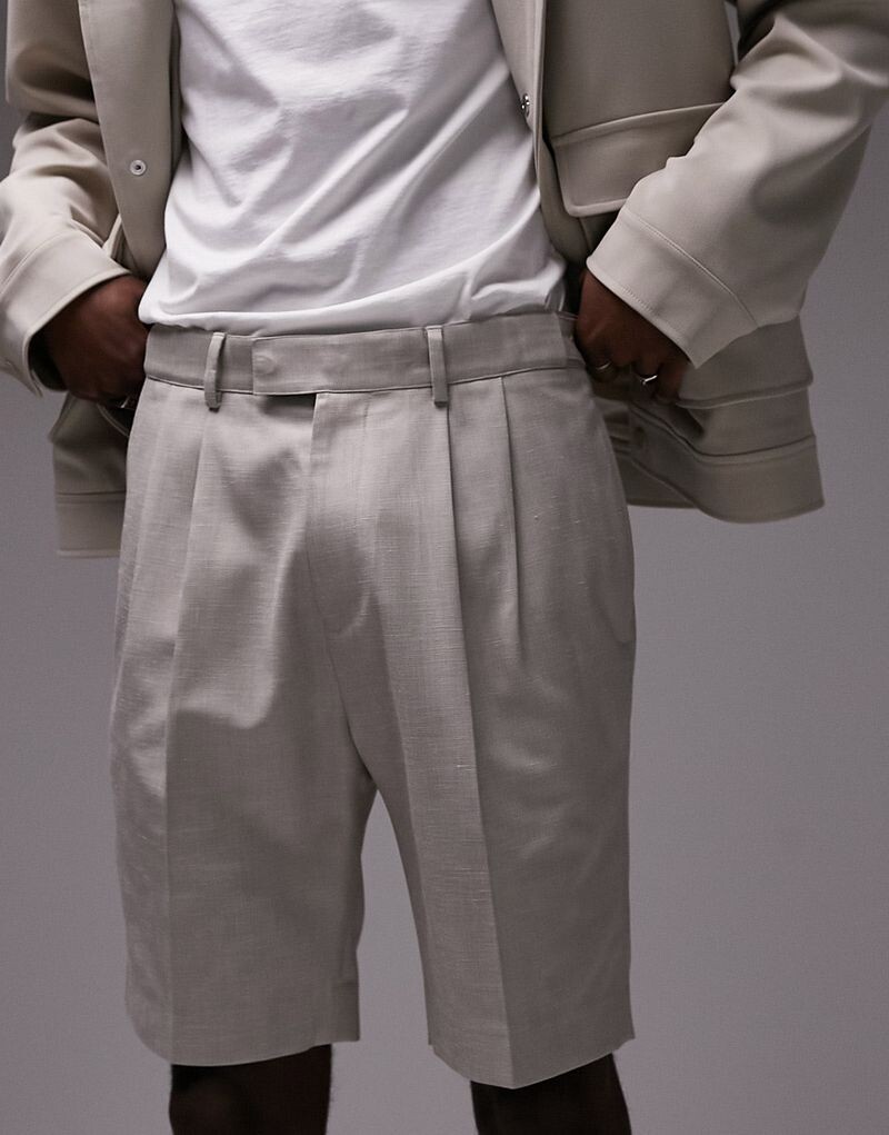 

Льняные шорты Topman с двойными складками