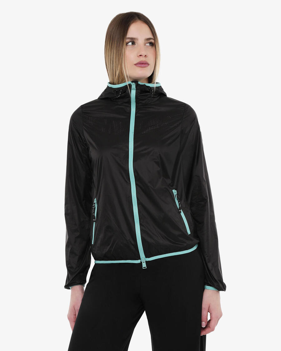 

JAKED Женская синтетическая фитнес-куртка черного и пыльно-розового цветов