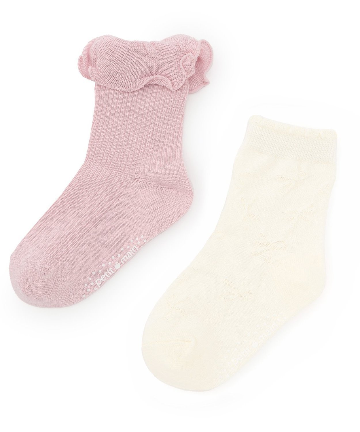 Носки с оборками (2 шт.) Petit main, Light Pink