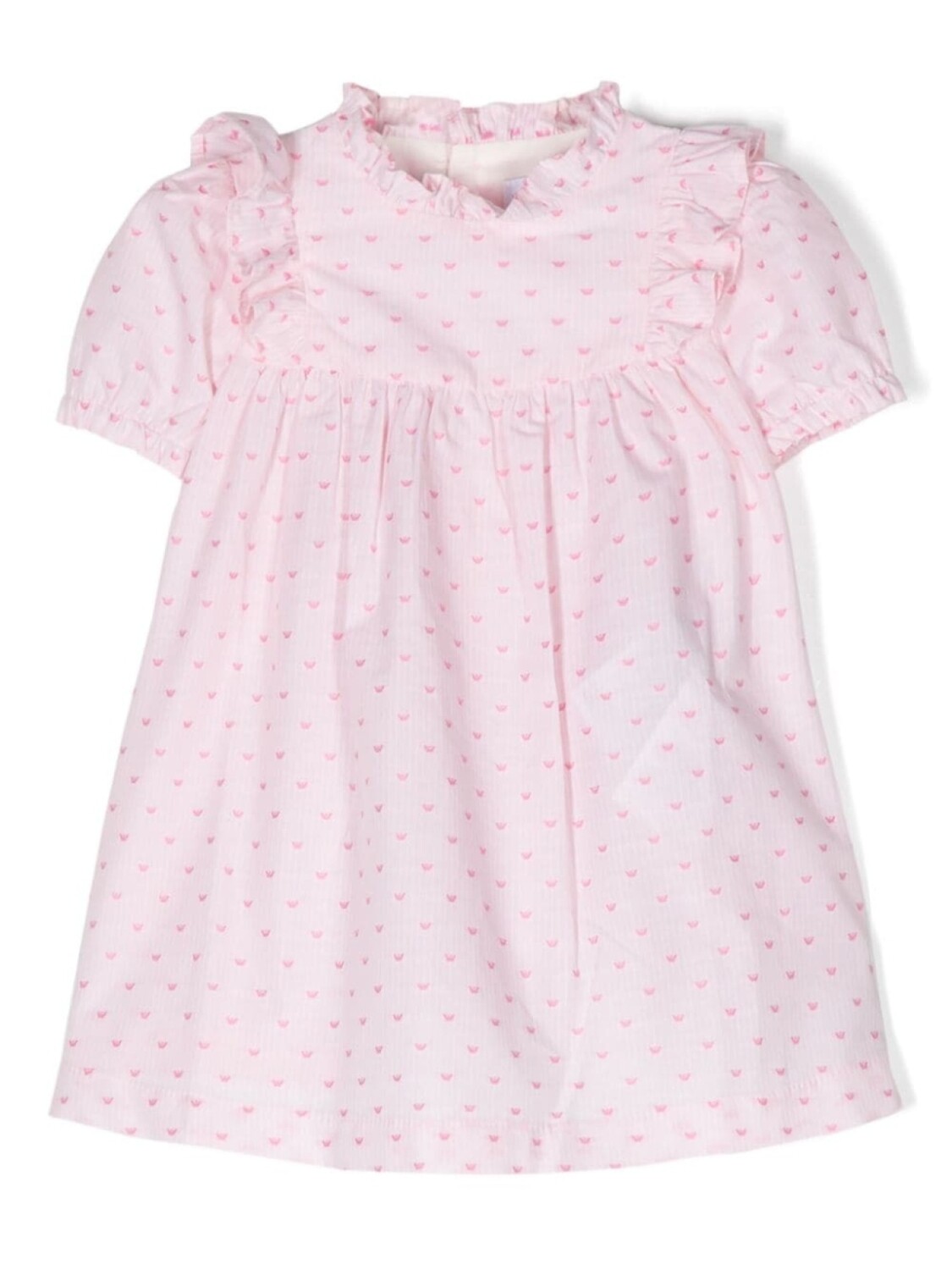 

Расклешенное платье с жаккардовым логотипом Emporio Armani Kids, розовый