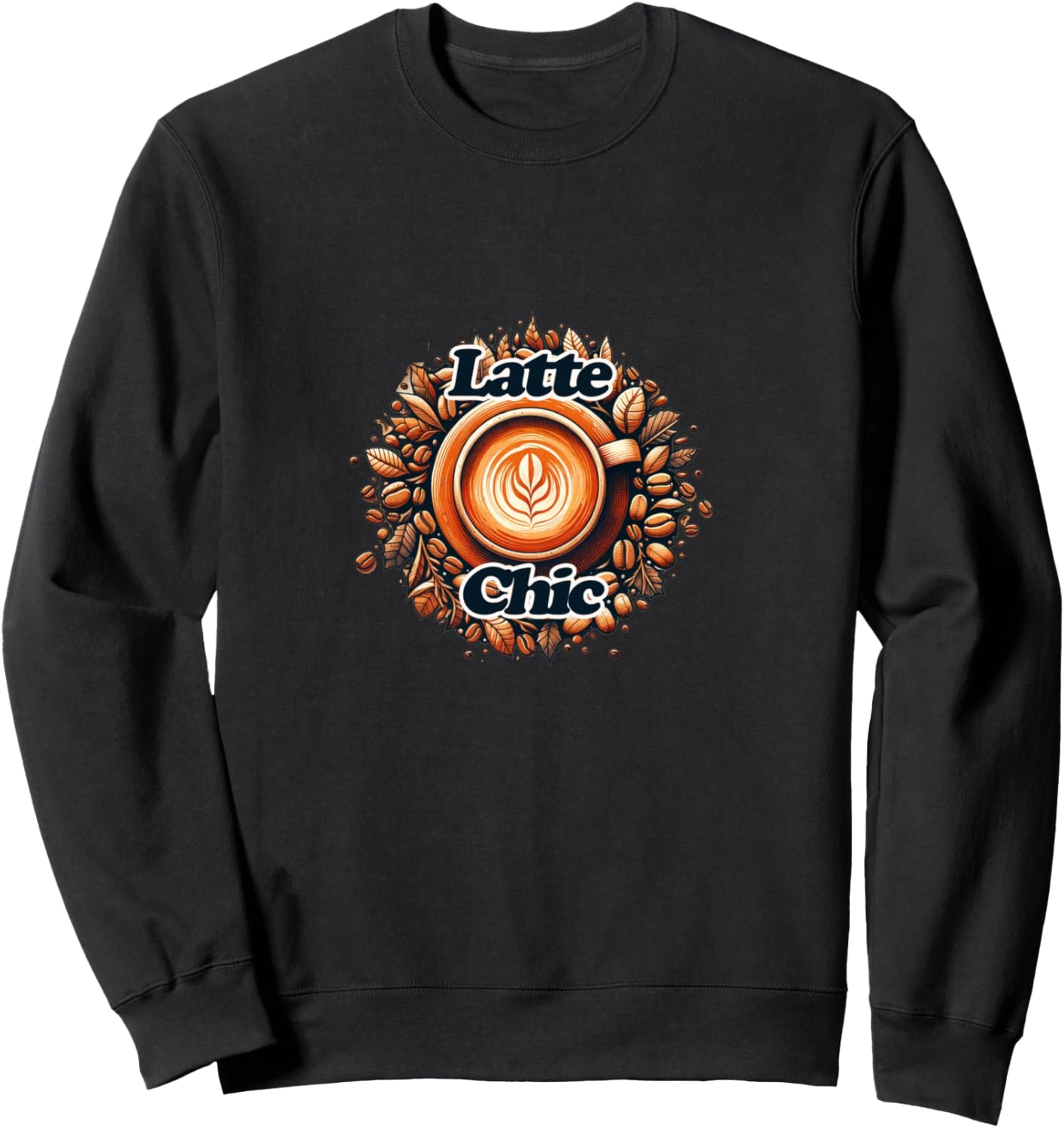 

Latte Chic, веселая любительница кофе, милый рисунок, толстовка с надписью Я люблю латте Latte Lovers Snugg, черный