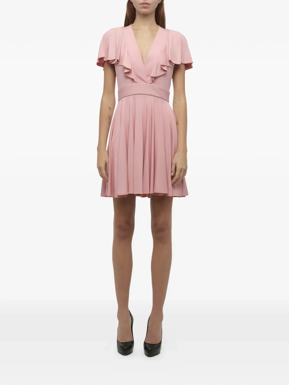 Платье с оборками и складками Alexander Mcqueen, розовый