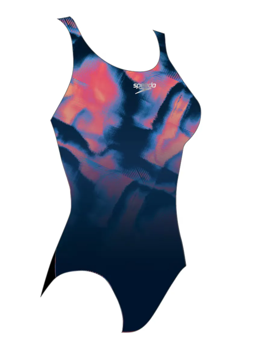 

Женский купальник с цифровой печатью и логотипом Speedo, синий