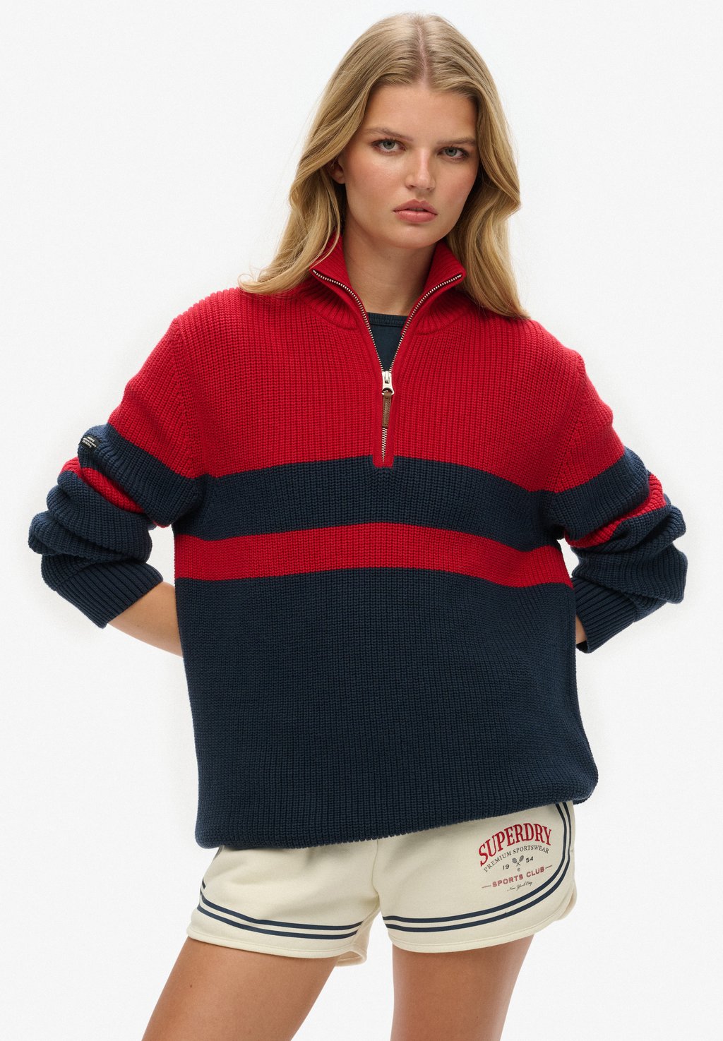 

Джемпер CLASSIC STRIPE HALF-ZIP Superdry, синий