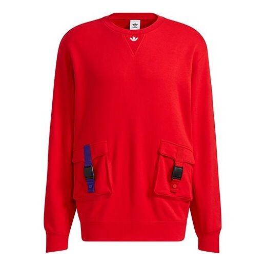 

Толстовка adidas originals Cny Crew Series Cargo Pocket Round Neck Pullover Red, красный