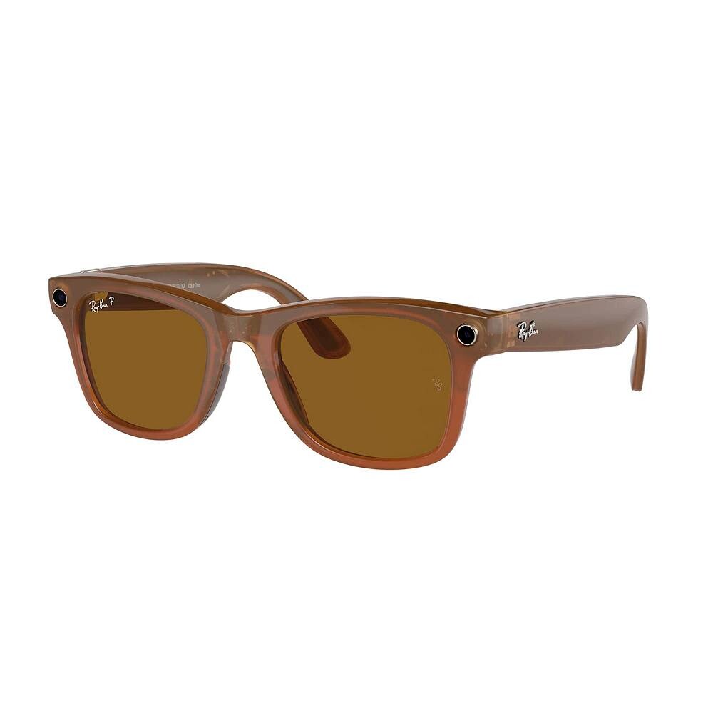 

Большие квадратные солнцезащитные очки Ray-Ban Meta Wayfarer 0RW4008 53 мм, цвет Shiny Caramel