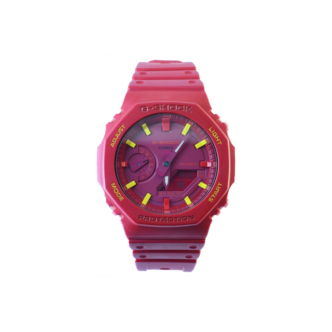 

CASIO Часы Men Liquid Crystal/Analog Dual Display Series Red Watch, Hand-Drawn Coral Red
