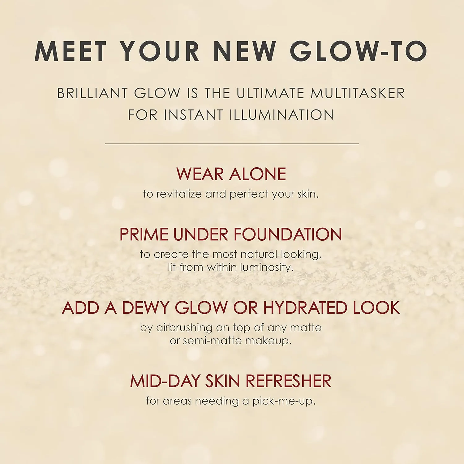 TEMPTU Brilliant Glow Illuminating Primer & Skin Perfector: Увлажняющая формула, естественный, сияющий эффект, подготавливает и выравнивает тон кожи, доступен в 2 оттенках., Medium/Deep — фото 3